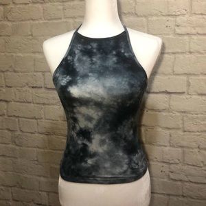 American Eagle Charcoal Navy Halter Crop Top - S